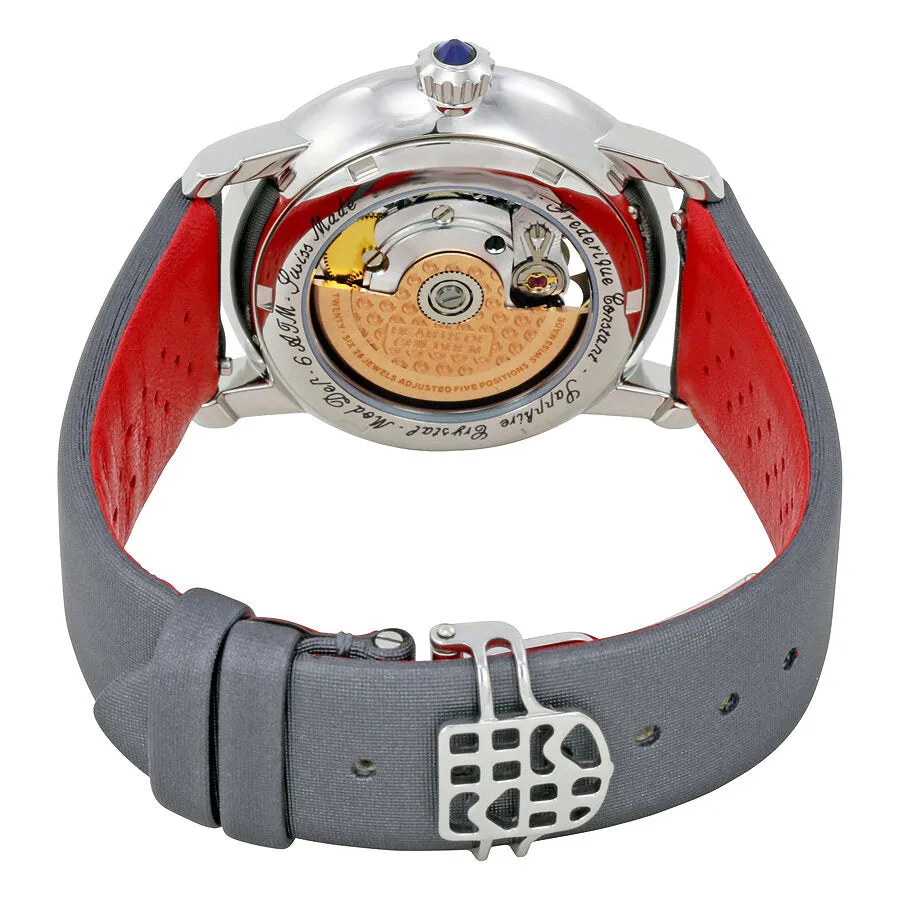 Frederique Constant World Heart Federation Automatic White Dial Grey Strap Ladies Watch FC-310WHF2P6