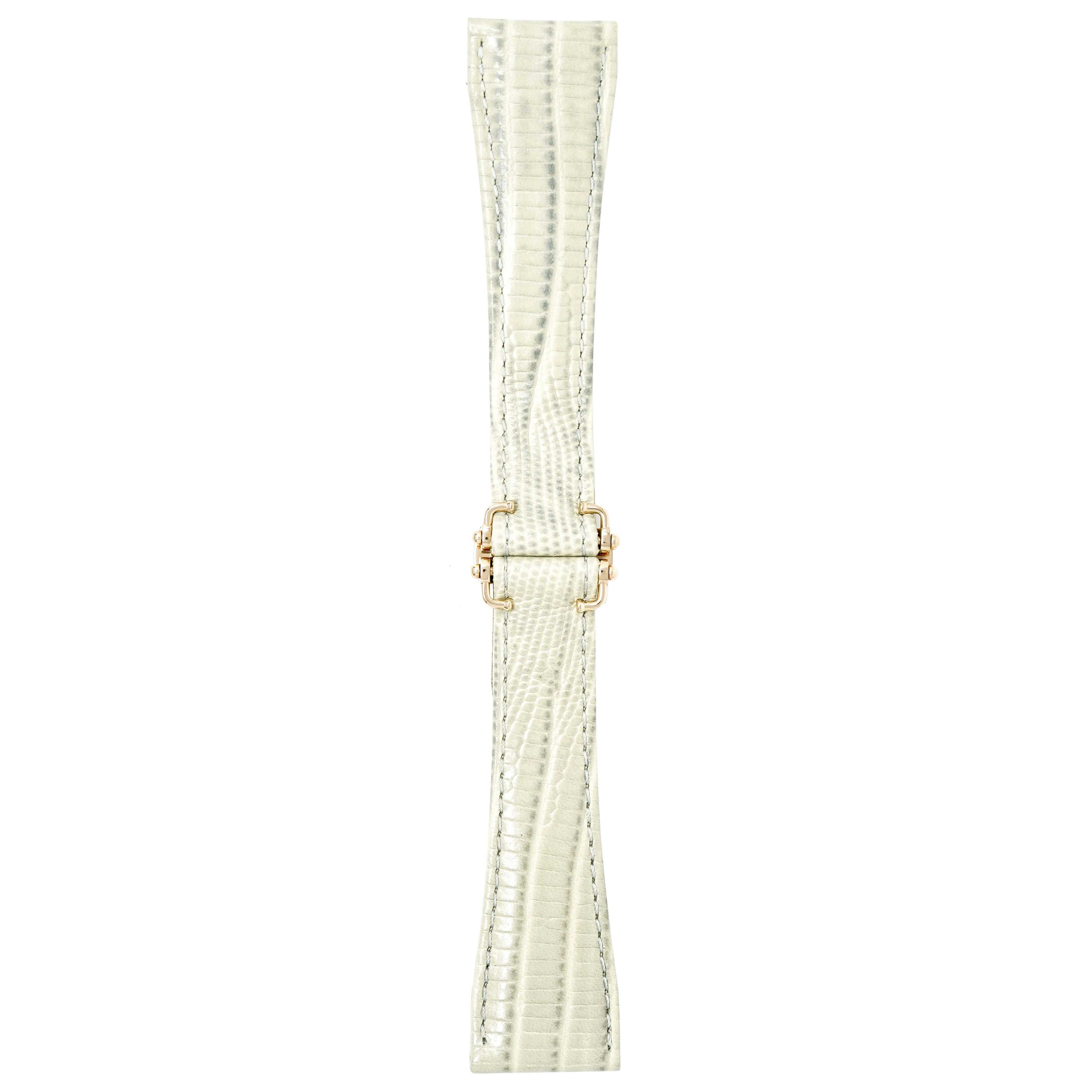 Gagà Milano Watch Beige Lizard Leather Butterfly Strap