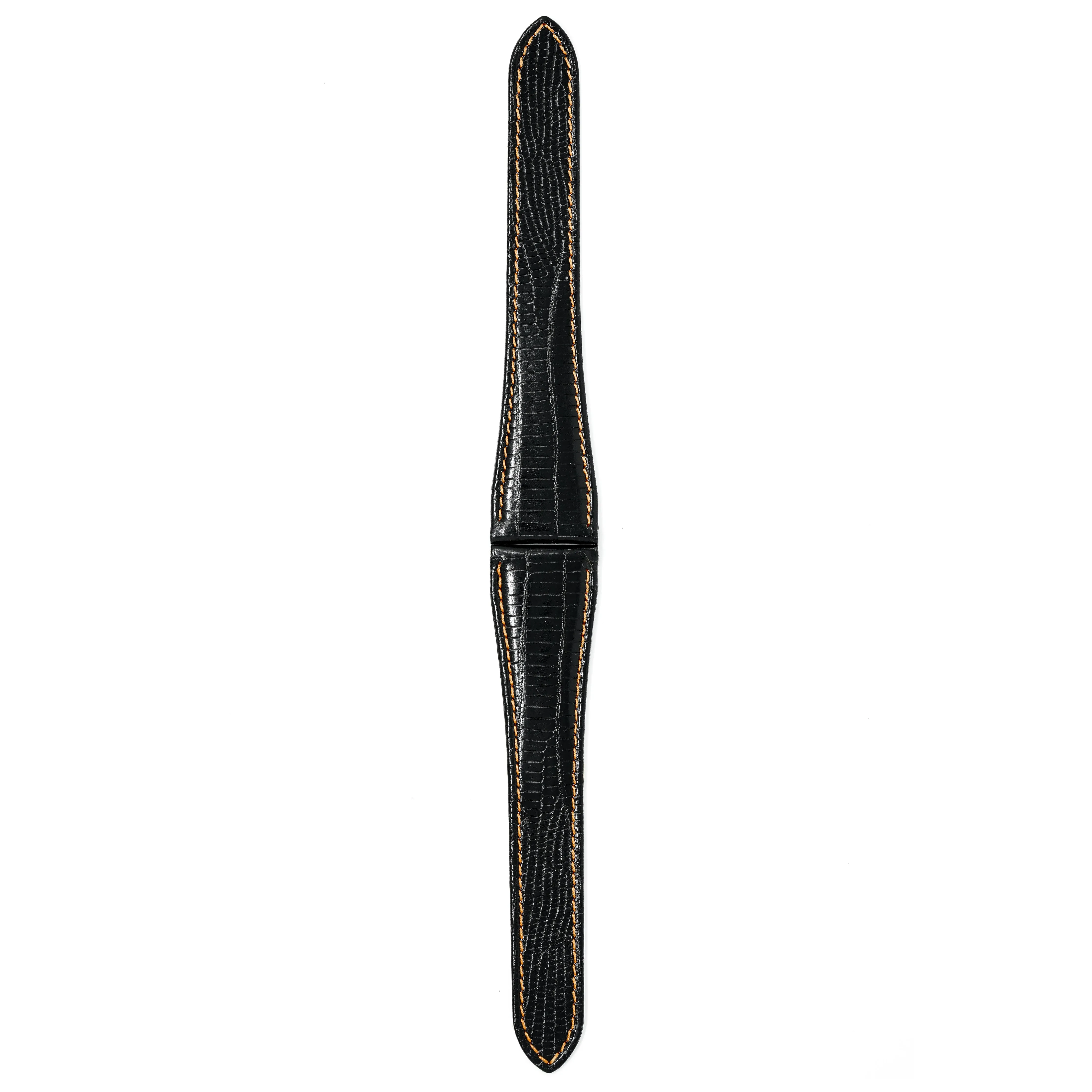 Gagà Milano Watch Black Orange Lizard Leather Butterfly Strap