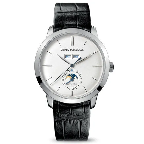Girard Perregaux 1966 Full Calendar Silver Dial Platinum Automatic Men's Watch 49535-71-152-BK6A
