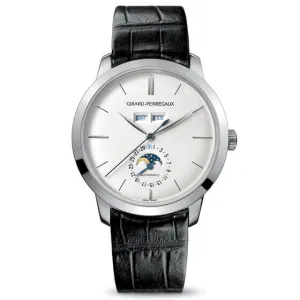 Girard Perregaux 1966 Full Calendar Silver Dial Platinum Automatic Men's Watch 49535-71-152-BK6A