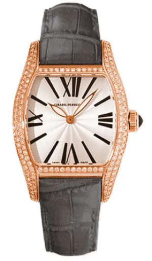 Girard Perregaux Richeville Silver Dial 18K Pink Gold Diamond Ladies Watch 02656D0Q52-143