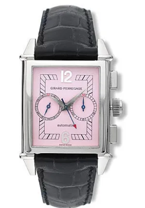 Girard Perregaux Vintage 1945 18kt White Gold Black Leather Men's Watch 25990-0-53-9159