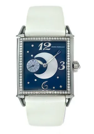 Girard Perregaux Vintage 1945 Diamond Stainless Steel White Leather Ladies Watch 25932-D11-A421-IK7
