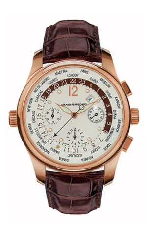Girard Perregaux Worldwide Time Control 18kt Rose Gold Brown Men's Watch 49800-0-52-1041D