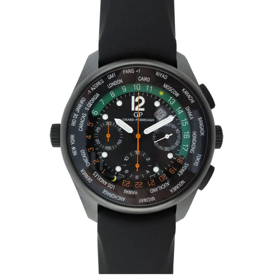 Girard Perregaux WW.TC El Avila Black Dial Black Rubber Automatic Men's Watch 49820-32-652-FK6A