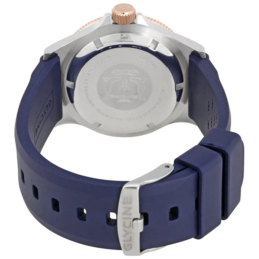 Glycine Combat Sub Automatic Blue Dial Blue Rubber Men's Watch GL0089