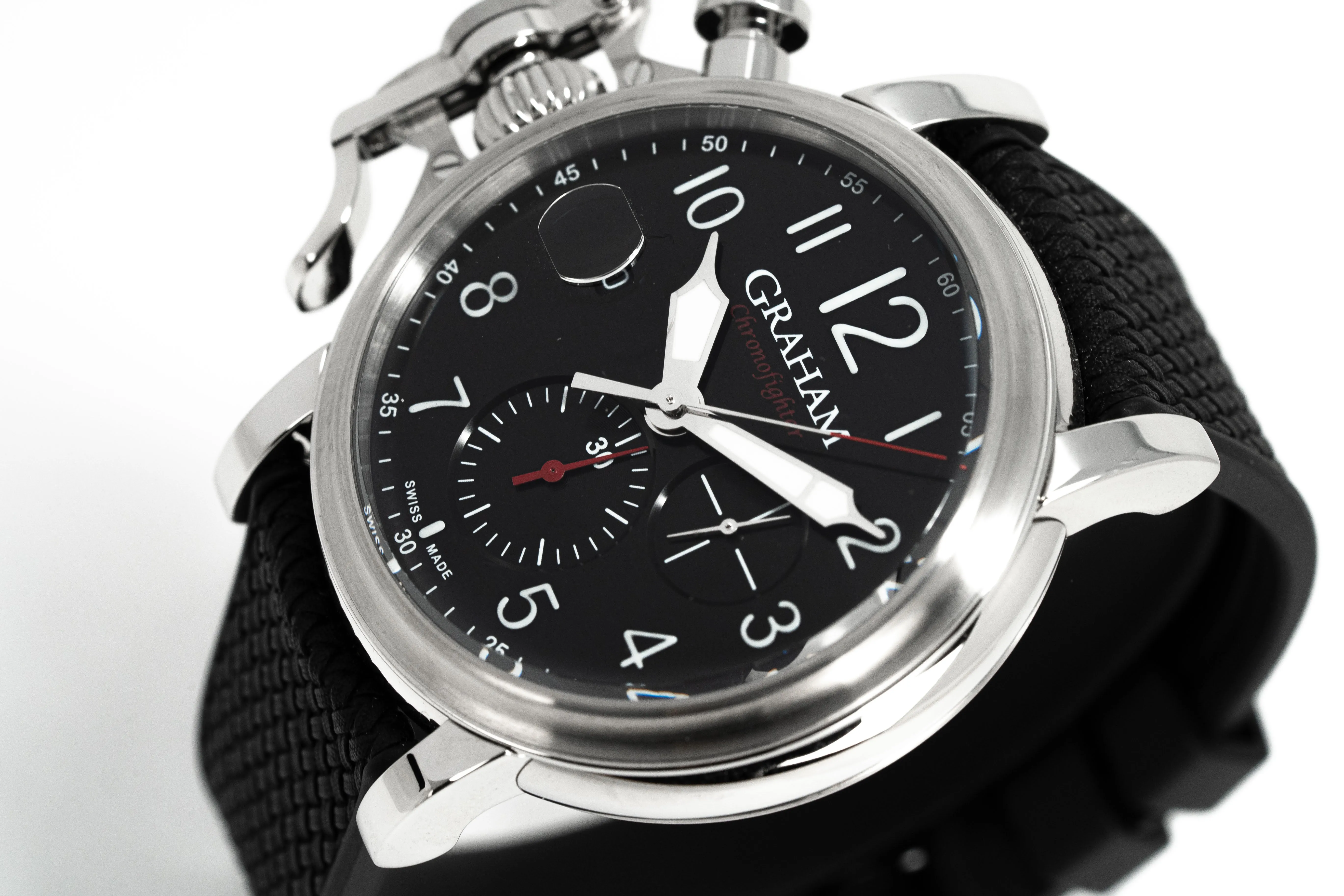 Graham Chronofighter Grand Vintage Arabic Numerals Black Rubber 2CVDS.B29A