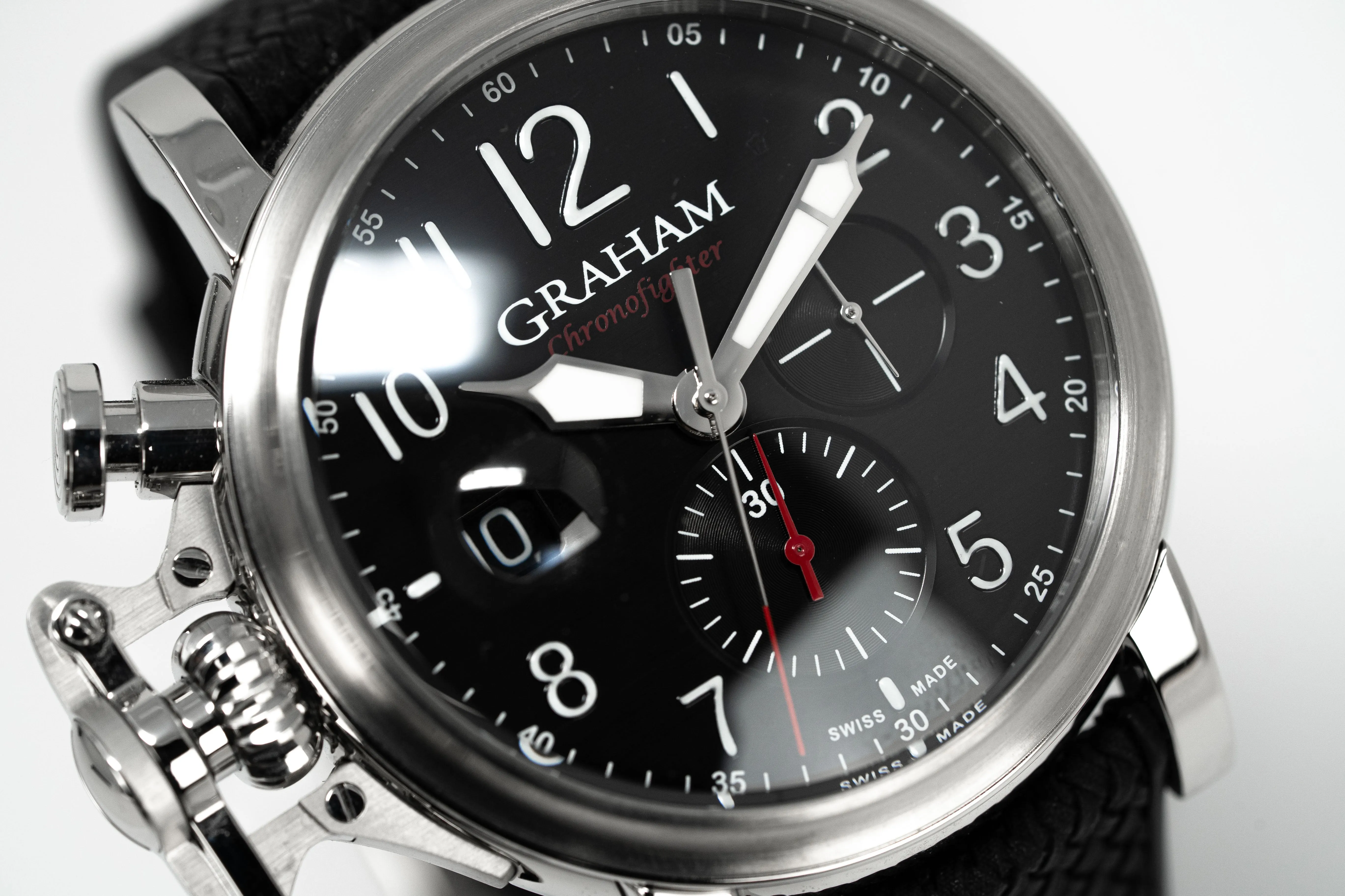 Graham Chronofighter Grand Vintage Arabic Numerals Black Rubber 2CVDS.B29A