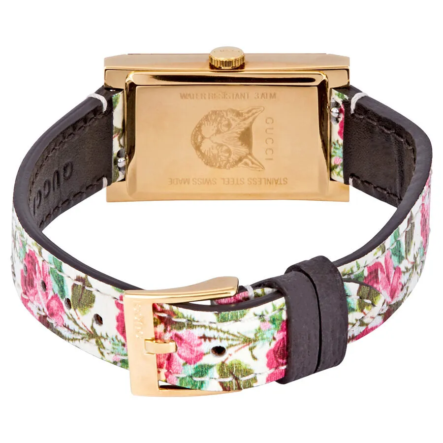 Gucci G-Frame Ivory with Floral Motif Dial Ladies Watch YA147406