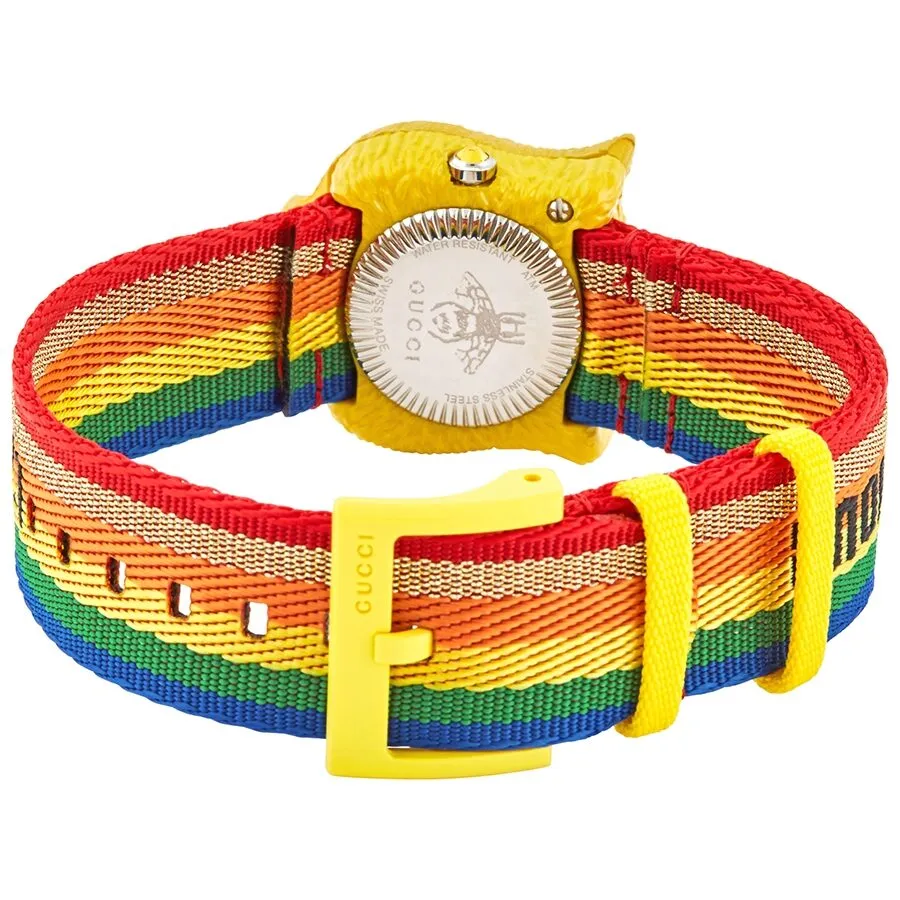 Gucci Le Marche Des Merveilles Yellow Tiger Quartz Silver Dial Men's Watch YA146410