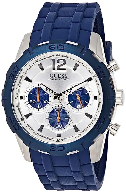 Guess Caliber Blue Rubber Strap Men's Watch W0864G6