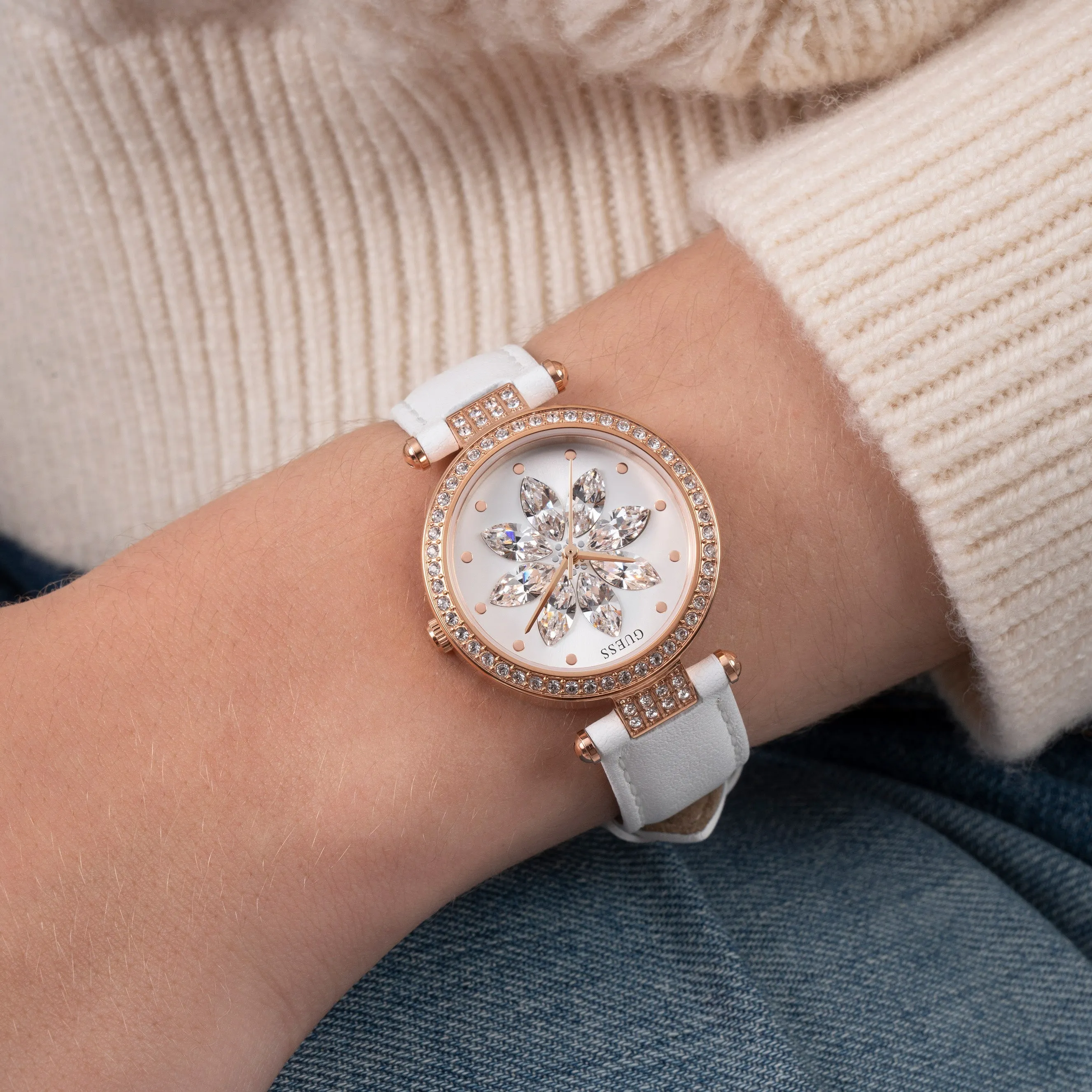 Guess GW0382L3 Ladies Full Bloom White Watch