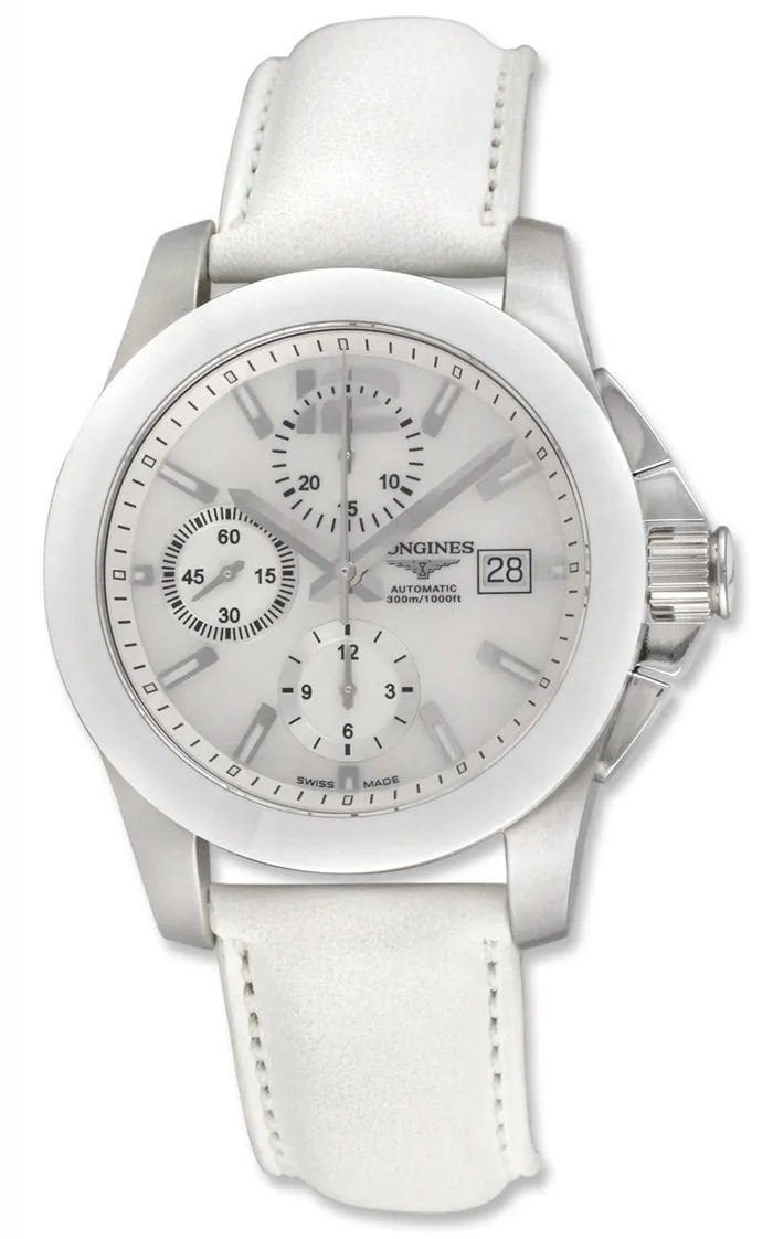 Longines Conquest Automatic Chronograph Steel & Ceramic Mens Watch Date L3.661.4.86.0