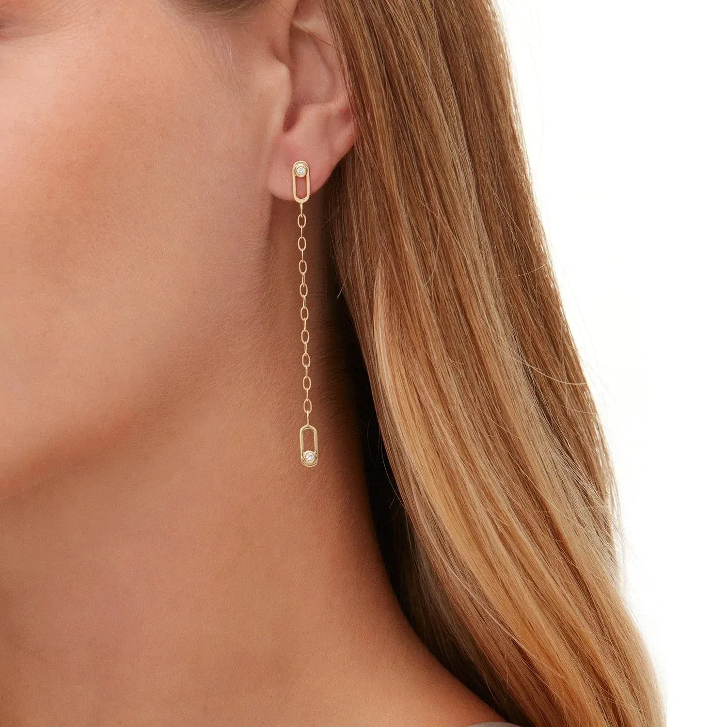 Michael M. 14k Gold Link Streamlined Earrings