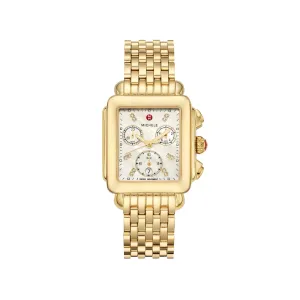 Michele Deco 18K Gold-Plated Diamond Watch