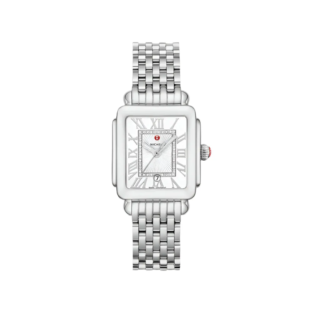 Michele Deco Madison Mid Stainless Steel Diamond Dial Watch