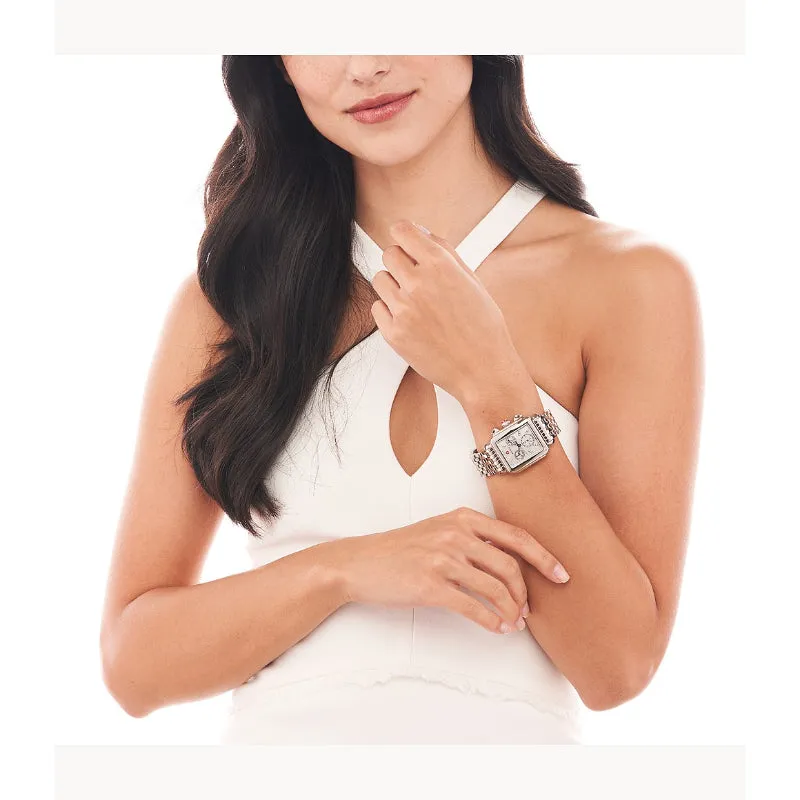 Michele Deco Stainless Diamond Dial Watch
