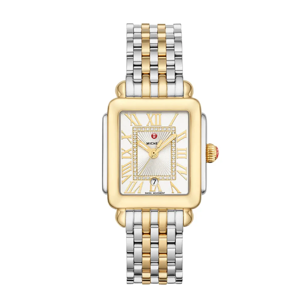Michele Madison Deco Mid Two-Tone Watch