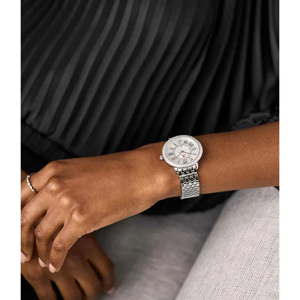 Michele Serein Mid Stainless Steel Diamond Watch