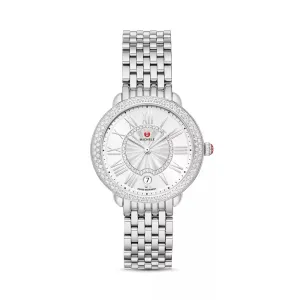 Michele Serein Mid Stainless Steel Diamond Watch