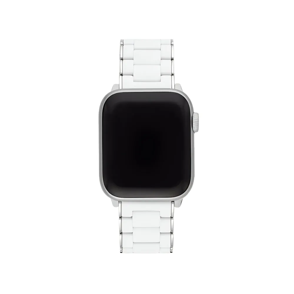 Michele White and Stainless Steel Silicone-Wrapped Bracelet Band for Apple Watch®