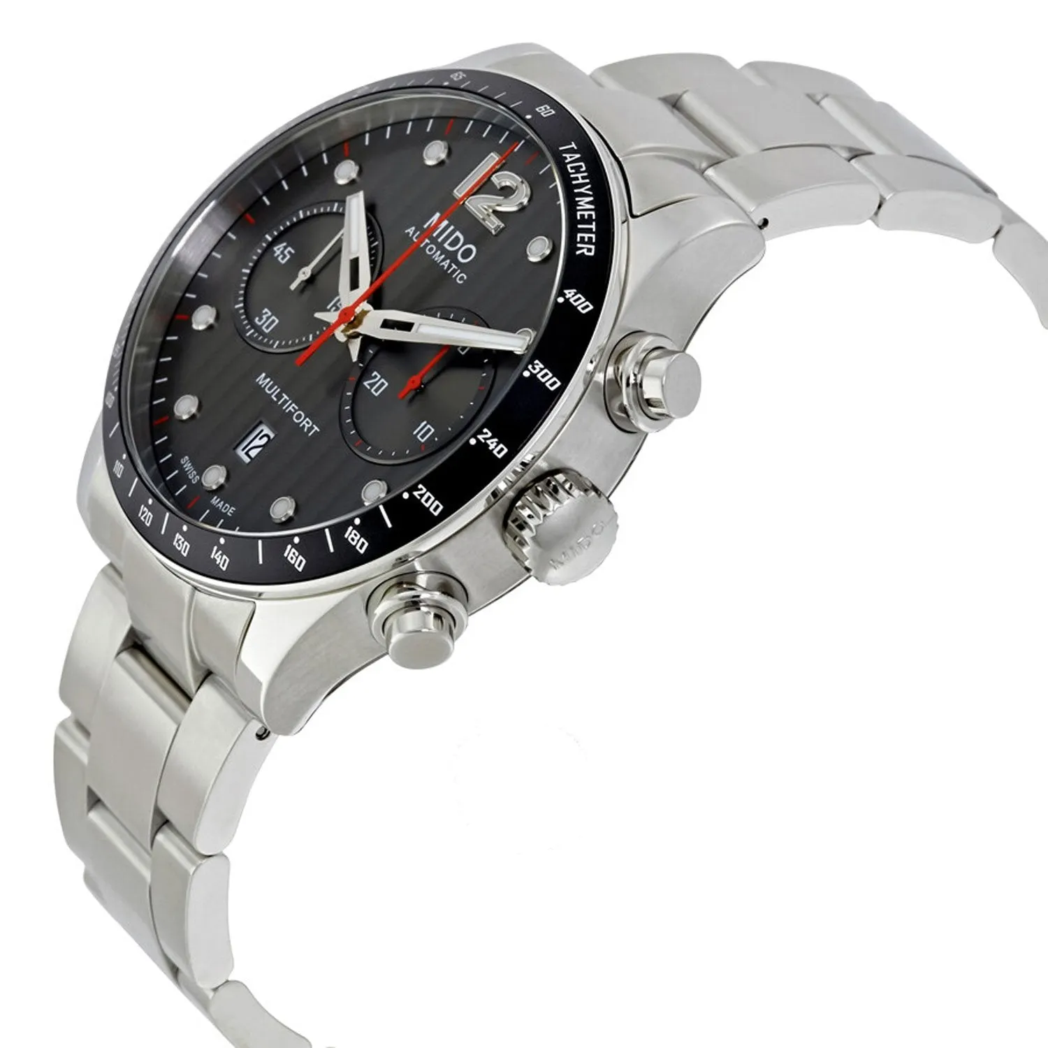 Mido Multifort Automatic Chronograph Stainless Steel Black Dial Date Mens Watch M025.627.11.061.00