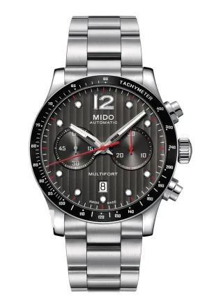 Mido Multifort Automatic Chronograph Stainless Steel Black Dial Date Mens Watch M025.627.11.061.00