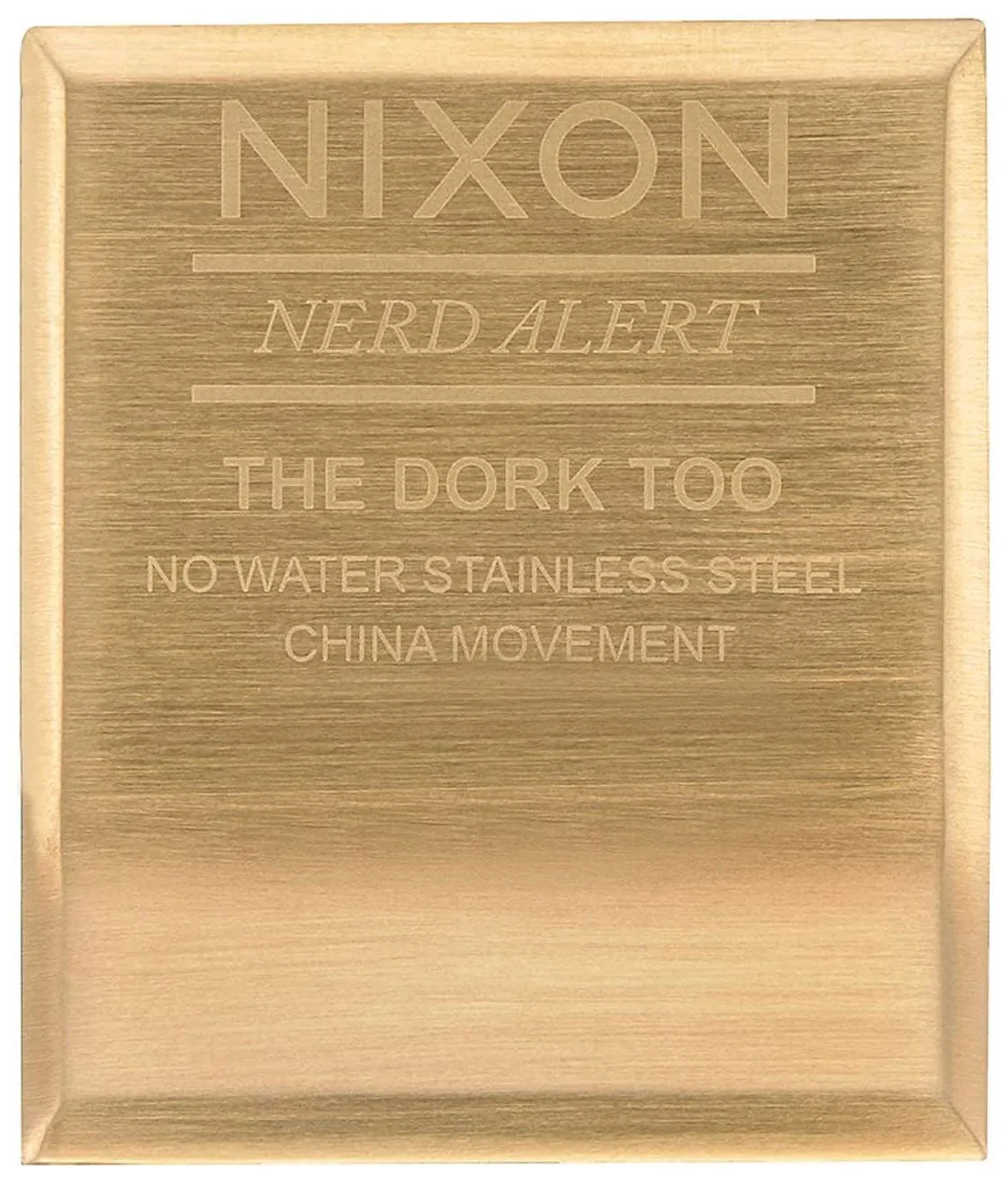 Nixon Dork Too Yellow Gold-Tone Stainless Steel Red Dial Digital Quartz Mens Watch A1266-502