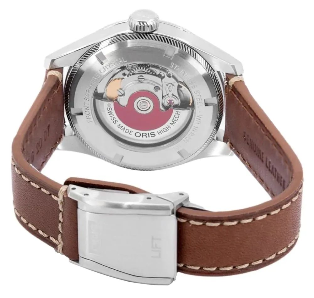 Oris Big Crown ProPilot Automatic Stainless Steel Black Dial Brown Leather Strap Date Mens Watch 751 7761 4164-07 6 20 07LC