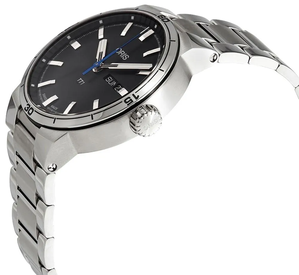 Oris TT1 Automatic Stainless Steel Black Dial Day-Date Mens Watch 735 7752 4154-MB