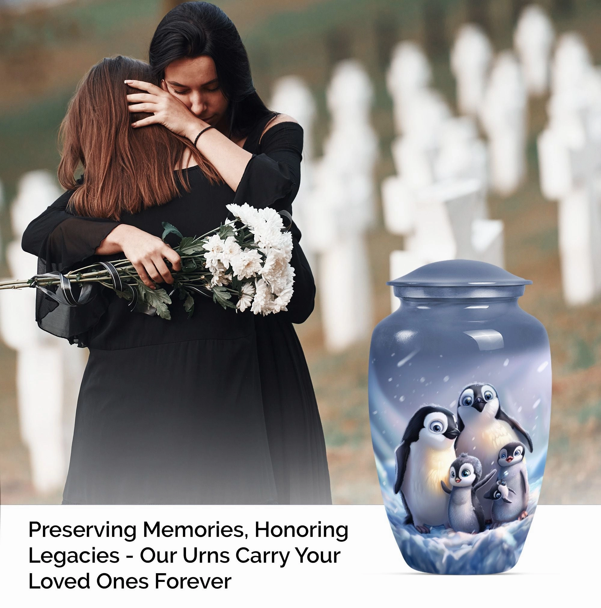 Penguin Urn: Gentleman's Cadence - Urn For Cremated Human Ashes