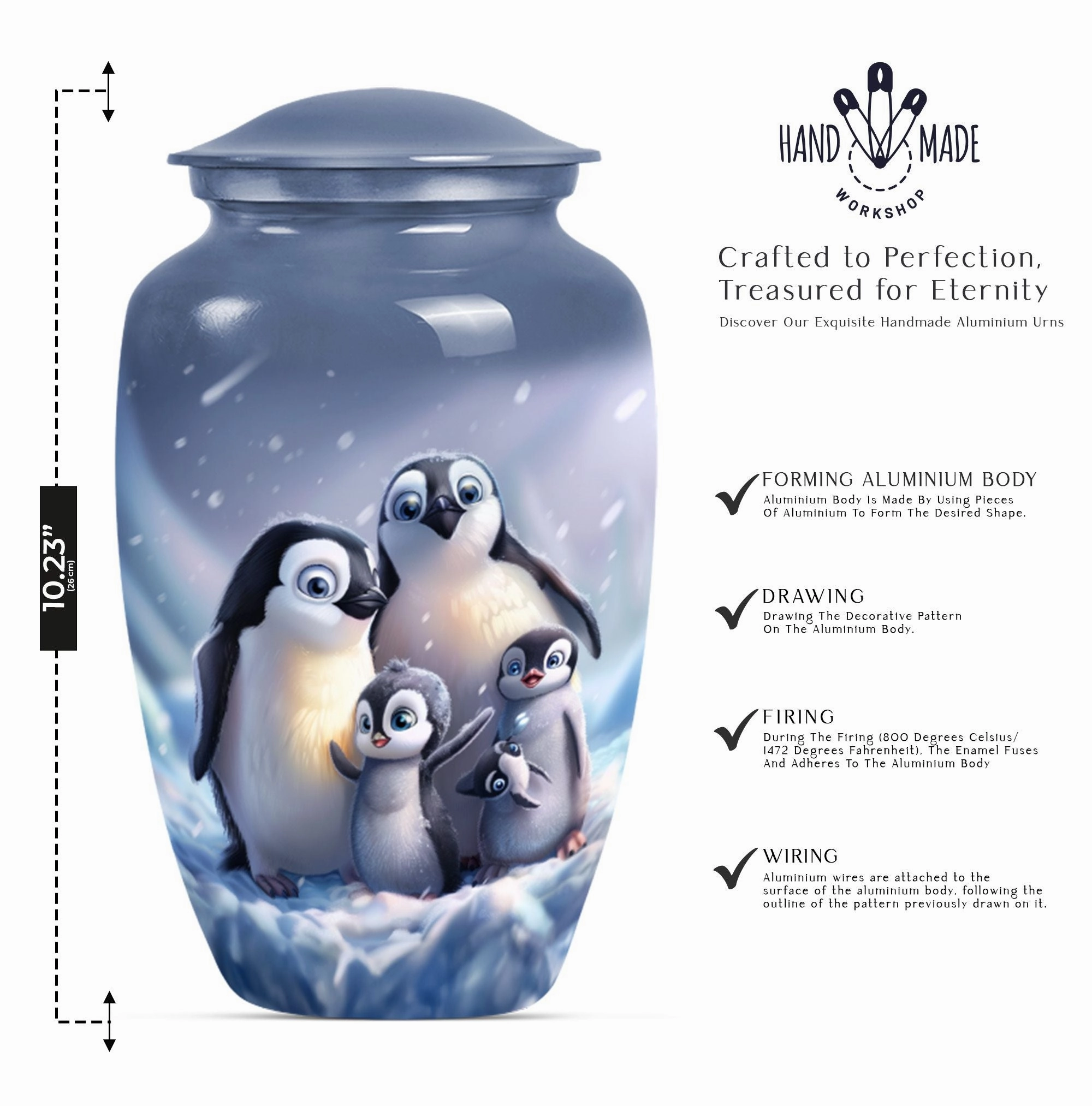Penguin Urn: Gentleman's Cadence - Urn For Cremated Human Ashes