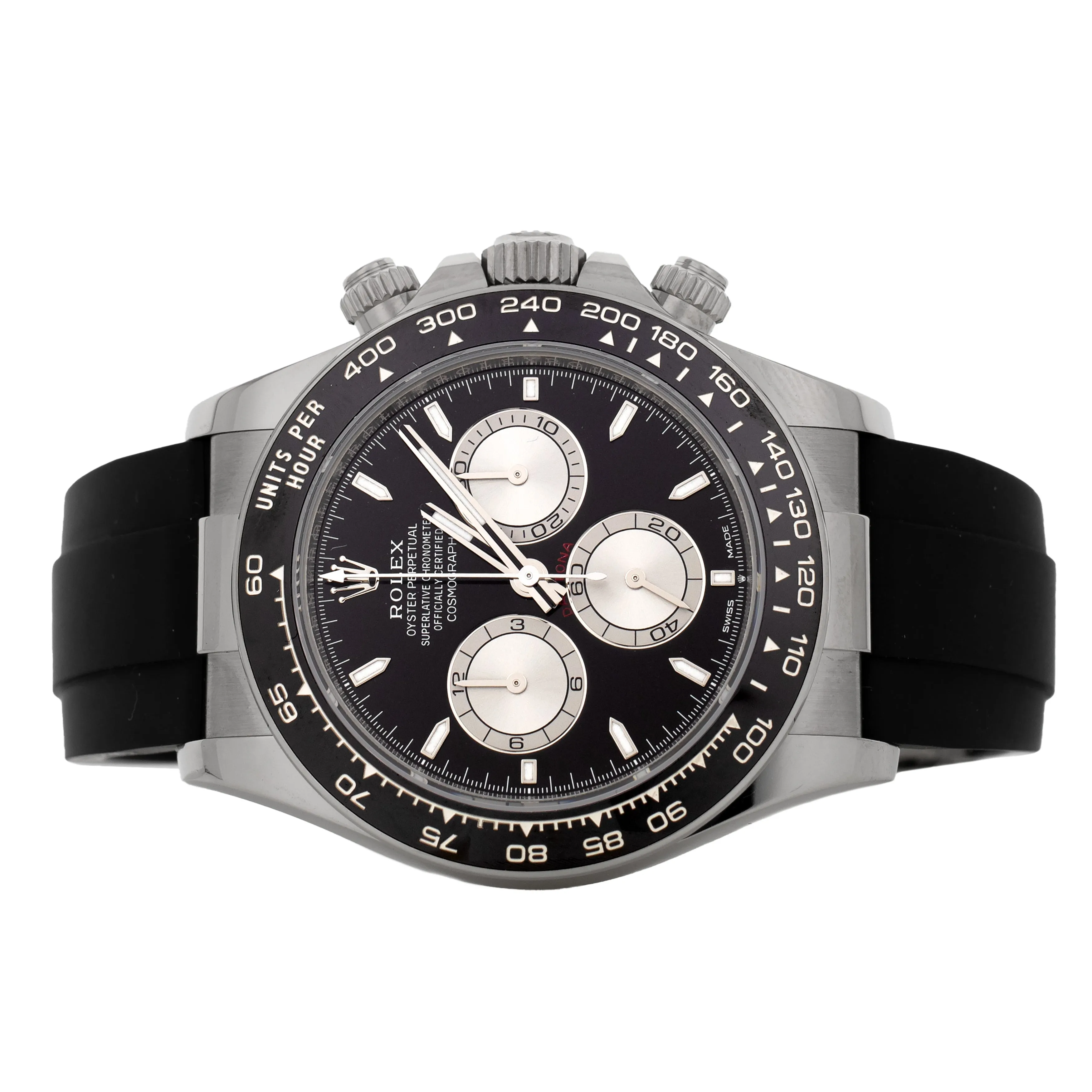Rolex Cosmograph Daytona White Gold Black Dial Oysterflex 40mm 126519LN Full Set