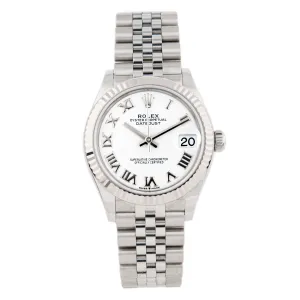 Rolex Datejust 31 Stainless Steel White Dial Roman Fluted Jubilee 31mm 278274 Full Set