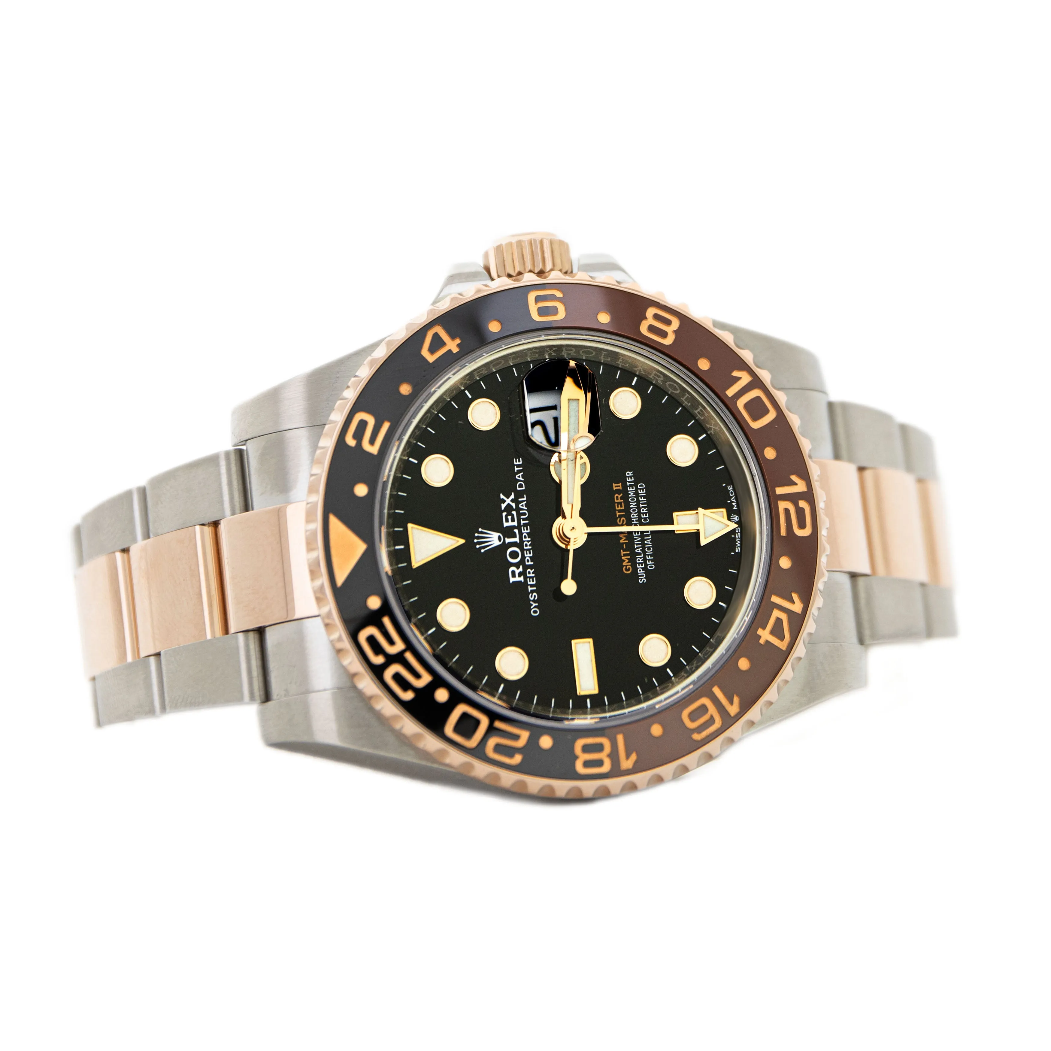 Rolex GMT Master II Root Beer Stainless Steel Rose Gold 40mm 126711CHNR Full Set