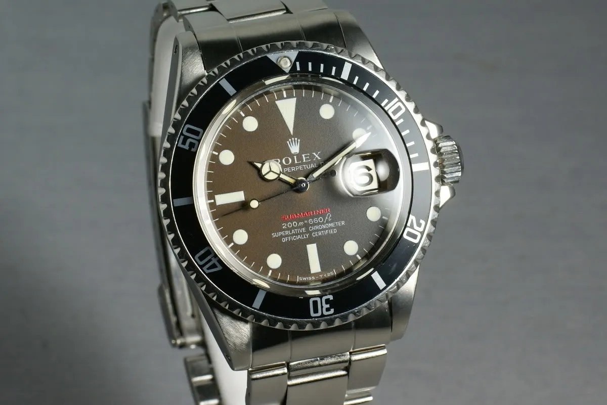 Rolex Red Submariner Ref: 1680 Meters First Mark 2 BROWN with papers