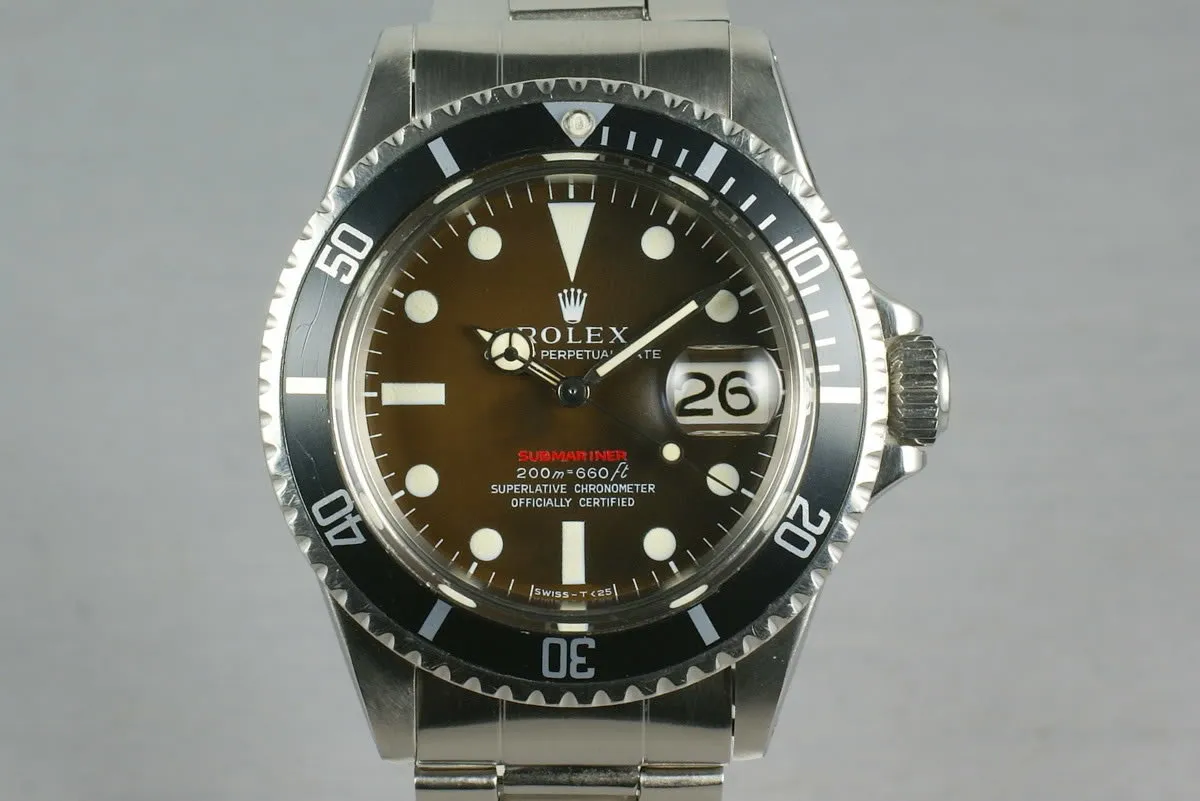 Rolex Red Submariner Ref: 1680 Meters First Mark 2 BROWN with papers