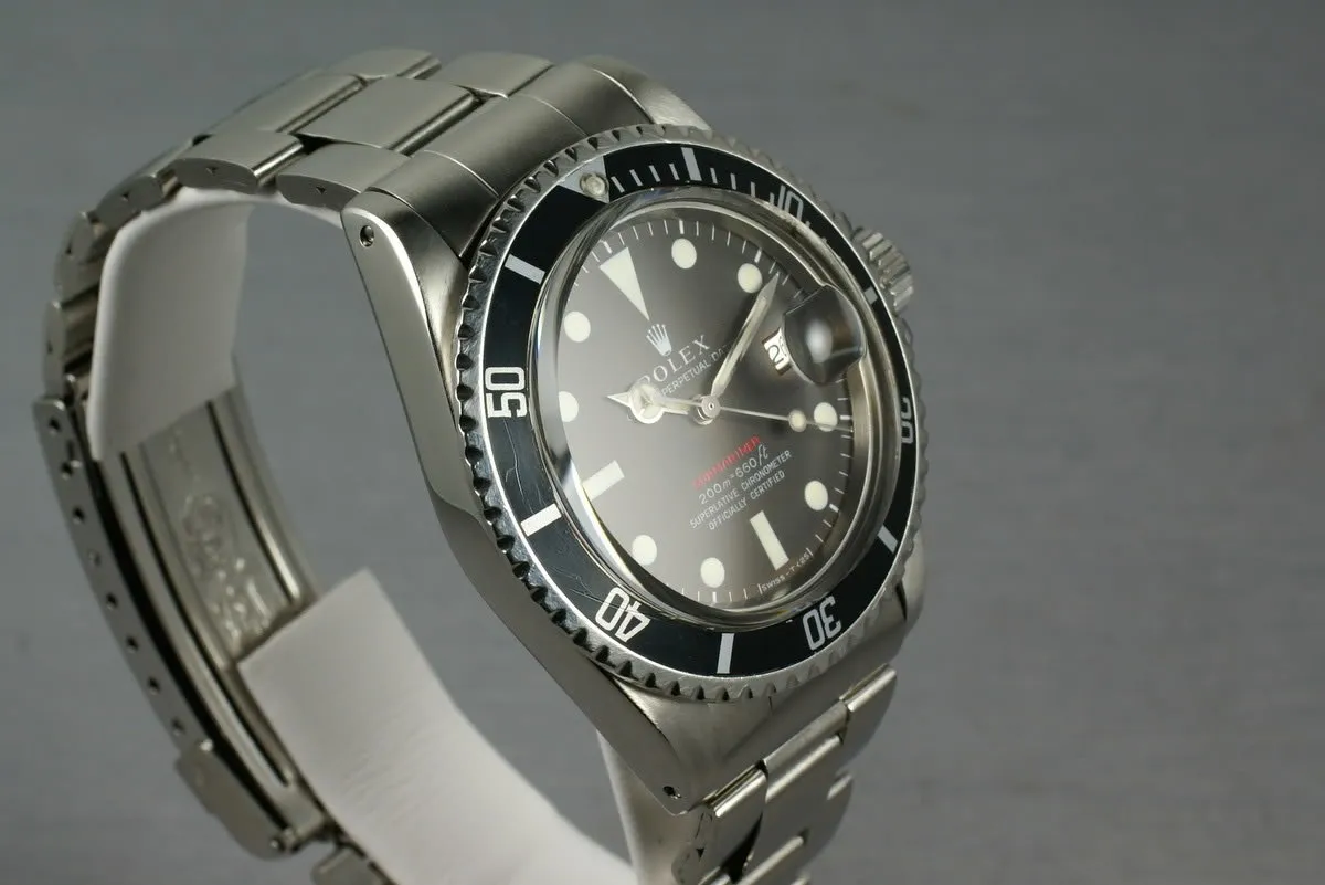 Rolex Red Submariner Ref: 1680 Meters First Mark 2 BROWN with papers