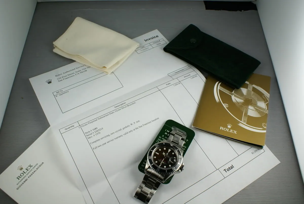 Rolex Red Submariner Ref: 1680 Meters First Mark 2 BROWN with papers