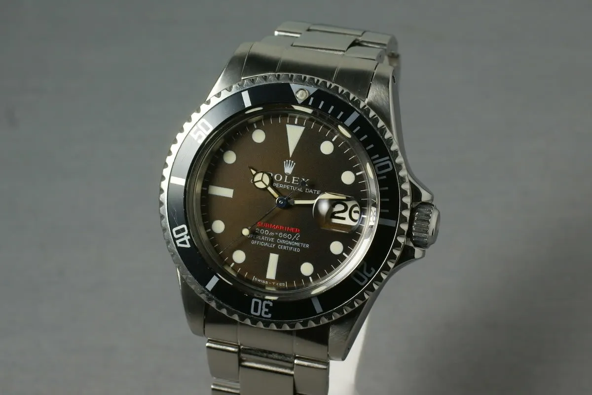 Rolex Red Submariner Ref: 1680 Meters First Mark 2 BROWN with papers
