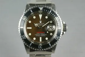Rolex Red Submariner Ref: 1680 Meters First Mark 2 BROWN with papers
