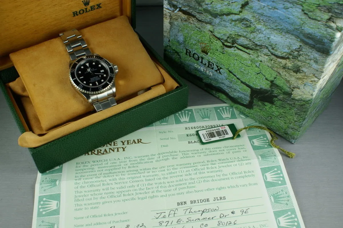 Rolex Sea Dweller 16600 with Box and Guarantee Paper