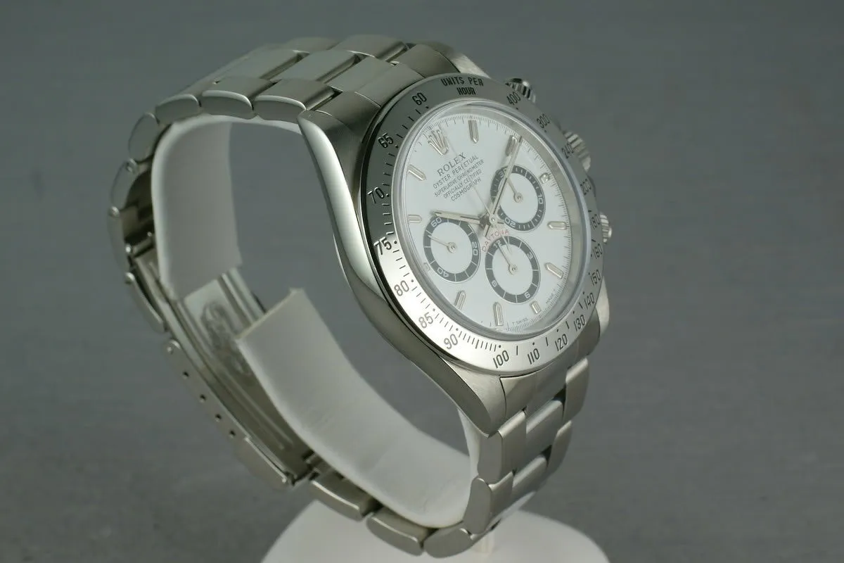 Rolex SS Zenith Daytona 16520 Box and Papers and RSC service papers