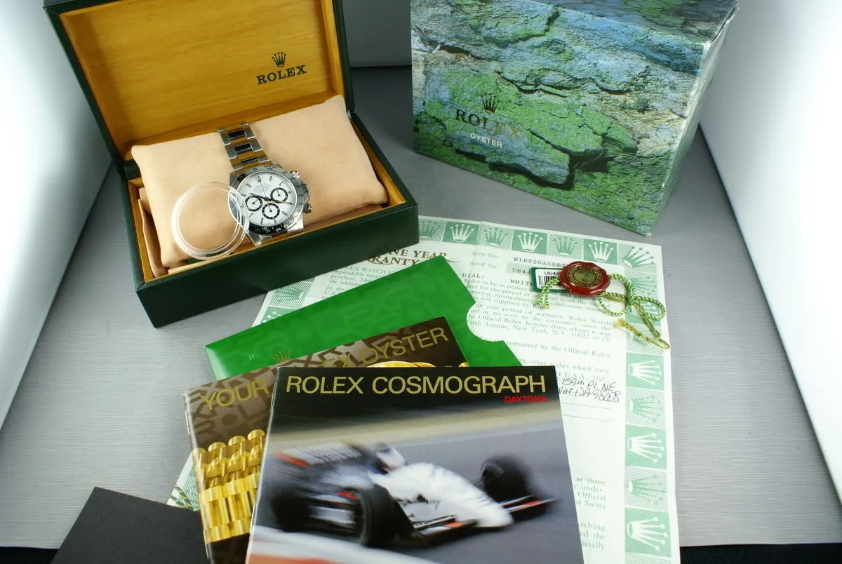 Rolex SS Zenith Daytona 16520 Box and Papers and RSC service papers