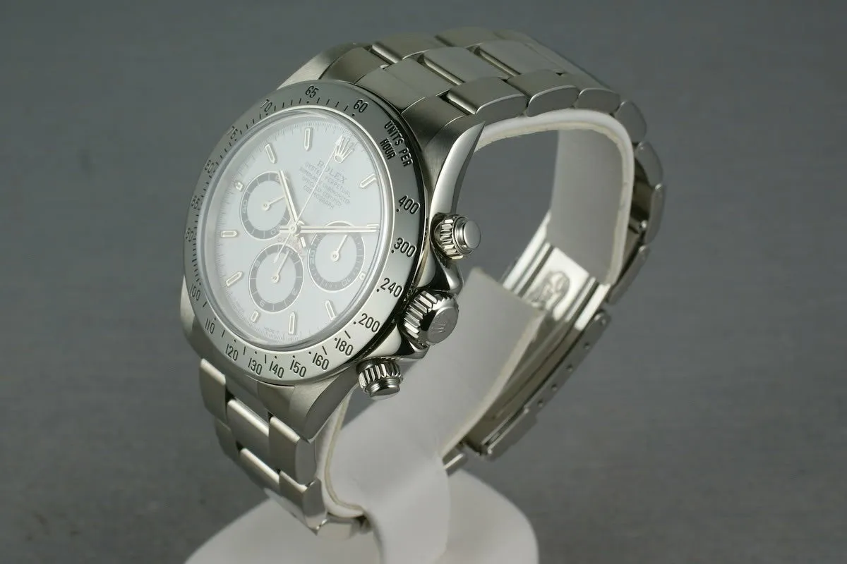 Rolex SS Zenith Daytona 16520 Box and Papers and RSC service papers