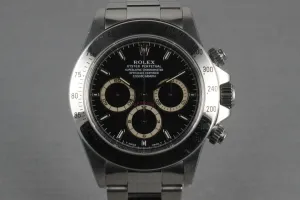 Rolex SS Zenith Daytona 16520 Box and Papers with Black Dial