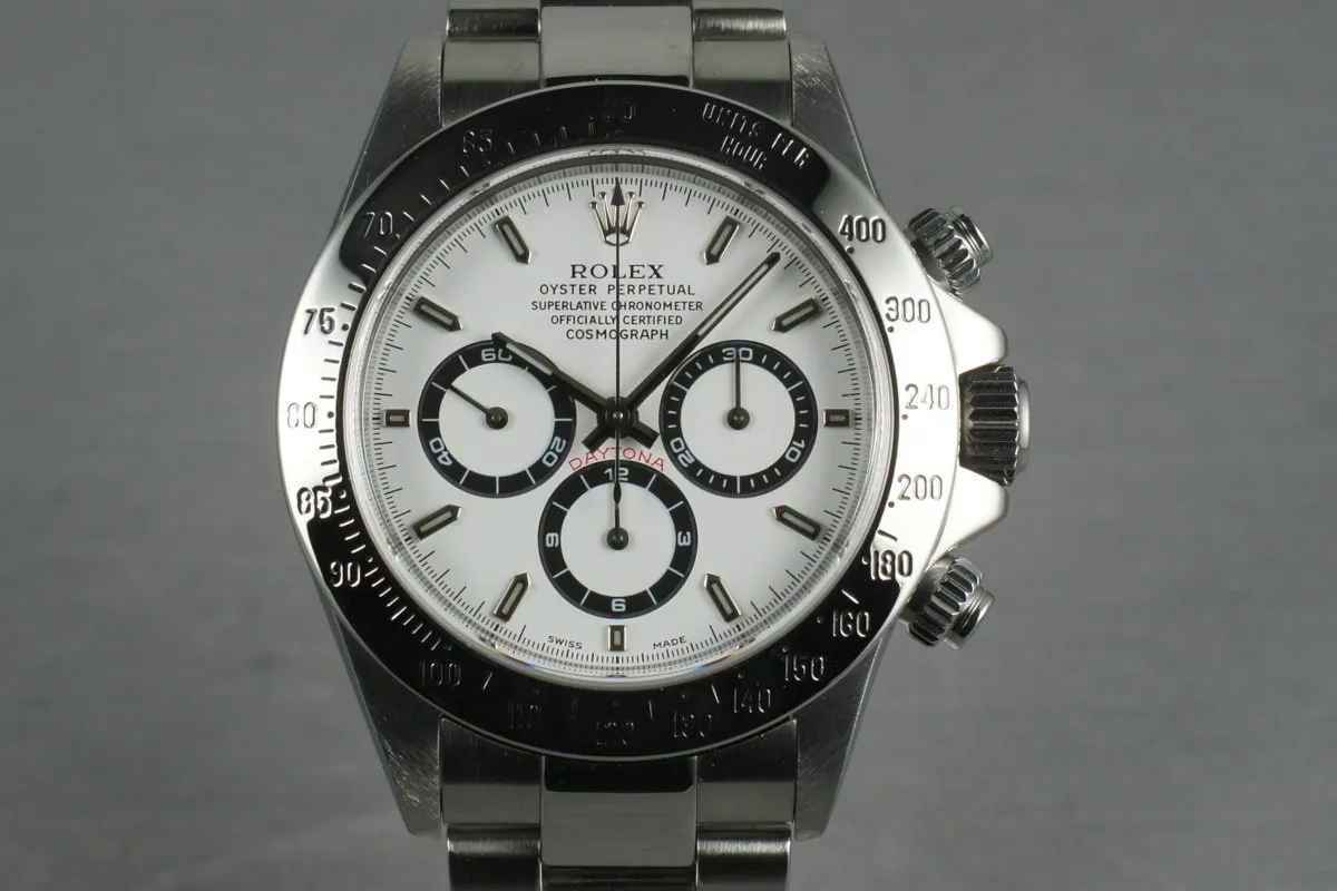 Rolex SS Zenith Daytona Ref: 16520 Box and Papers