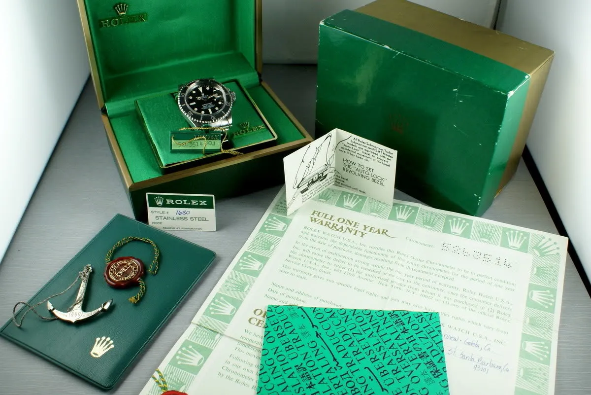 Rolex Submariner 1680 Box and Papers