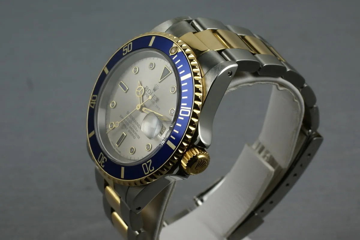 Rolex Submariner 18K/SS 16613 with Slate Serti Dial
